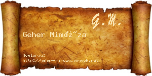 Geher Mimóza névjegykártya